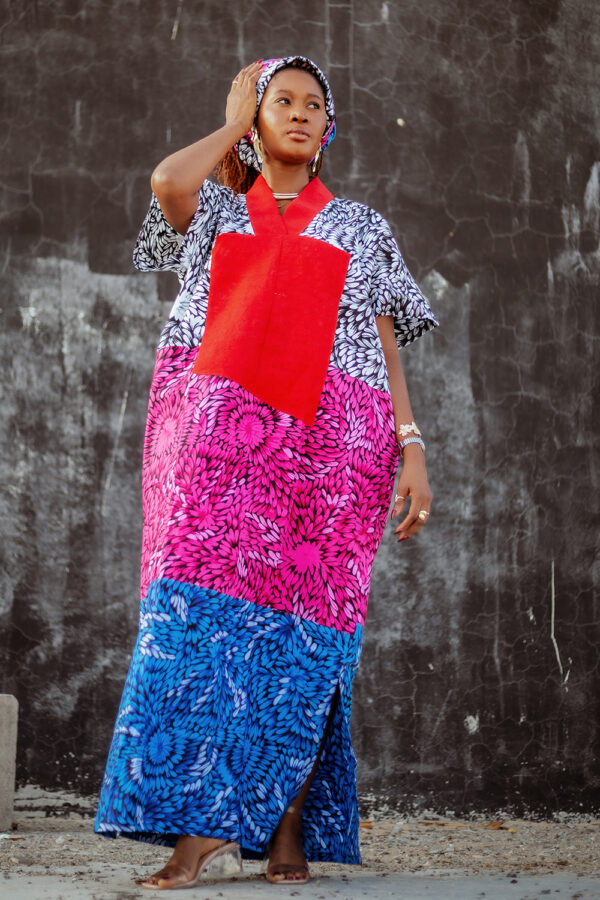 Three-Tone Ankara Boubou - Image 3