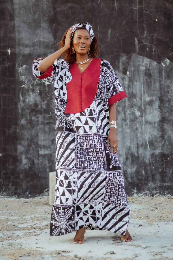 Black & White Vibrant Boubou Dress