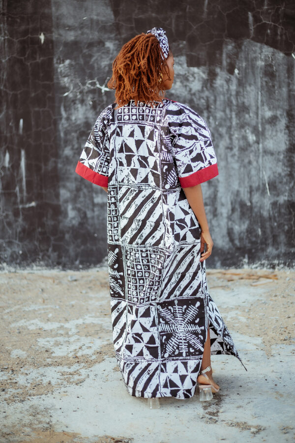 Black & White Vibrant Boubou Dress - Image 4