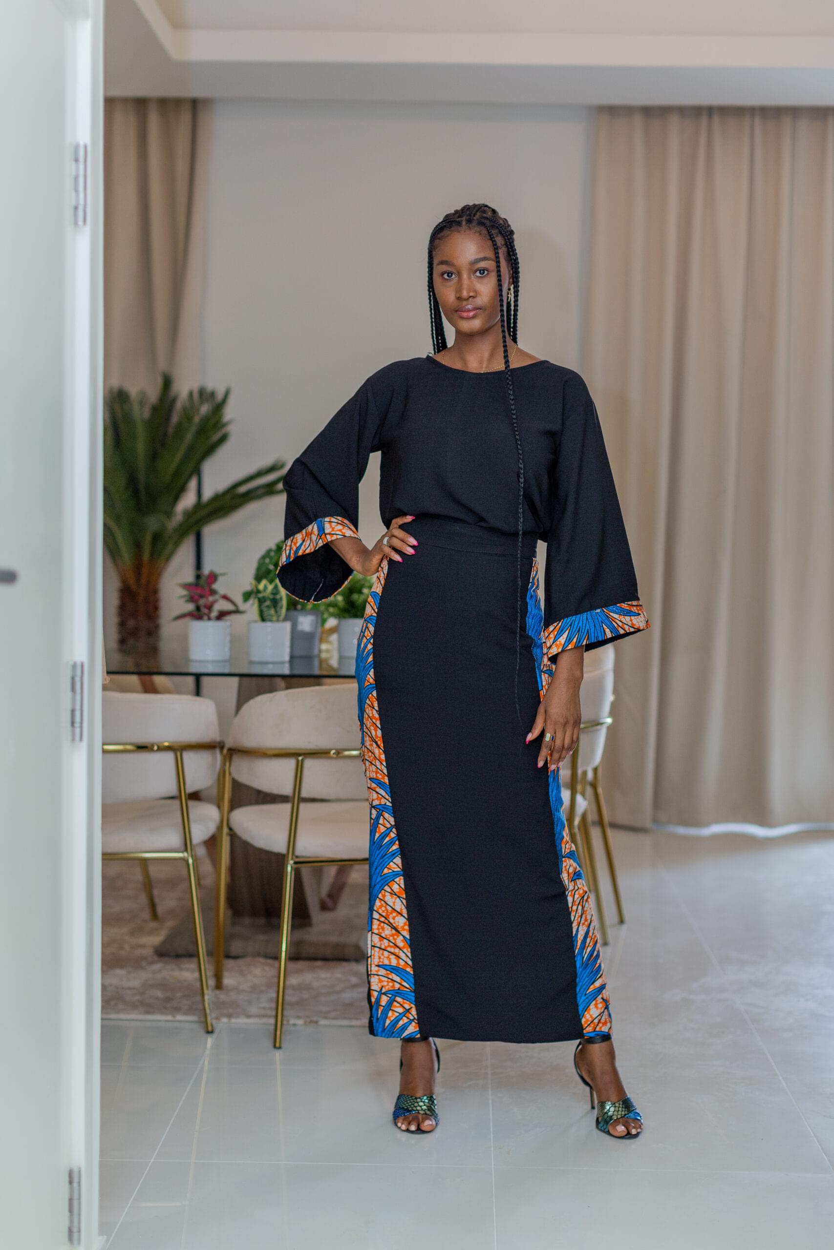 Black Blue Floral (Blouse) - Image 2